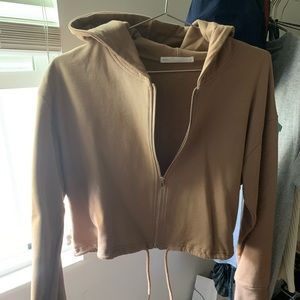 SALTY Tan Zip Up Hooded Jacket